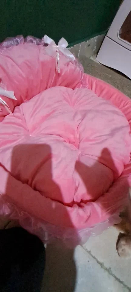bow lace pet bed