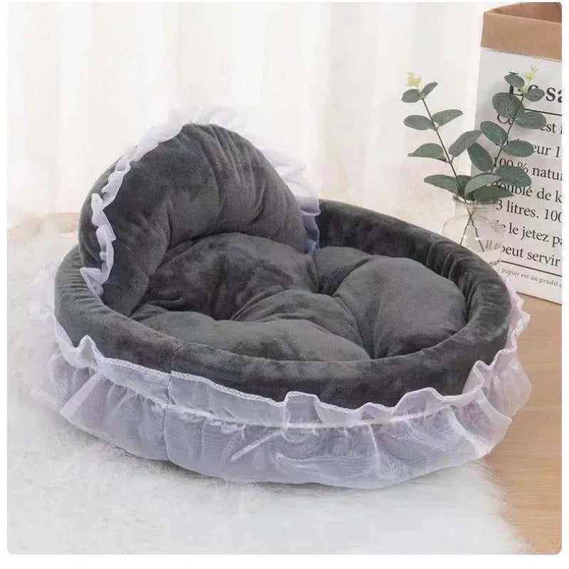 bow lace pet bed