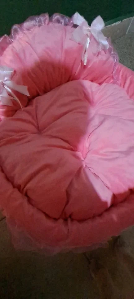 bow lace pet bed