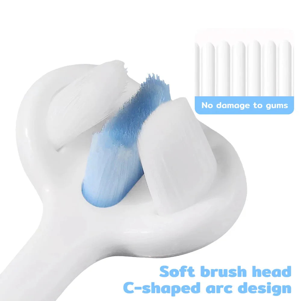 360 degree 3-sided tooth brush for pets