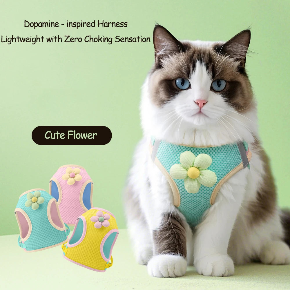 vest-style cat harness leash set