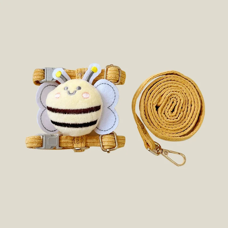 cute bee style pet harnesses and leash