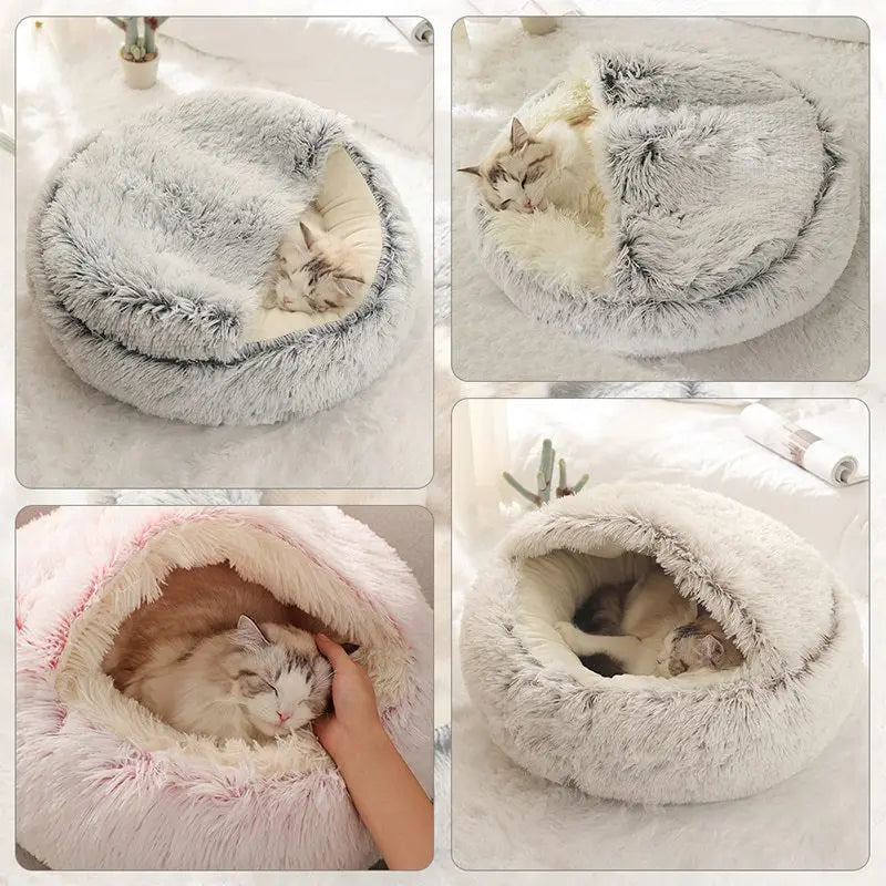 soft plush pet bed with cover