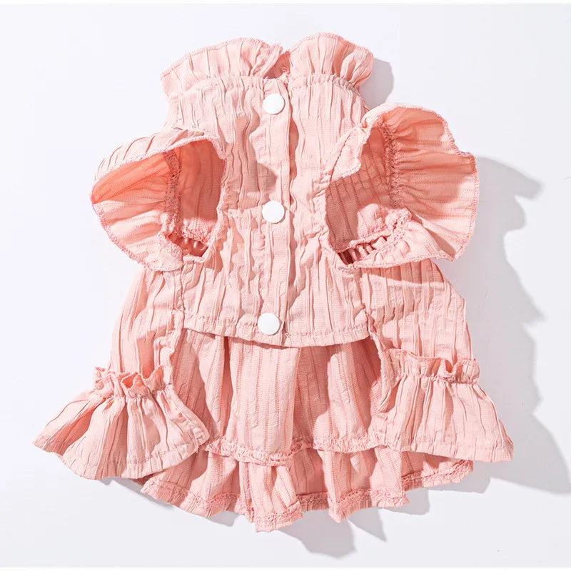 dog cat tulip pleated dress