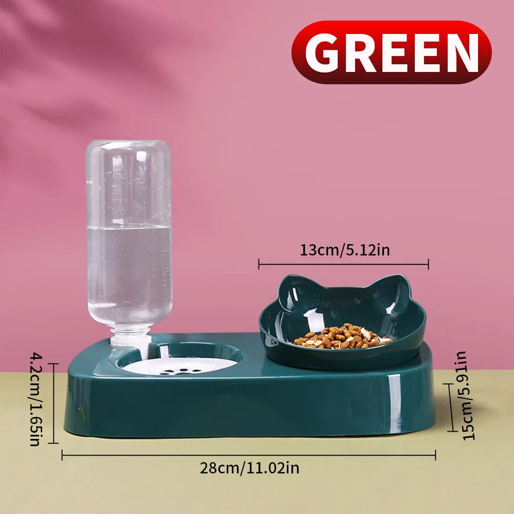 pet feeding bowl with automatic water dispenser