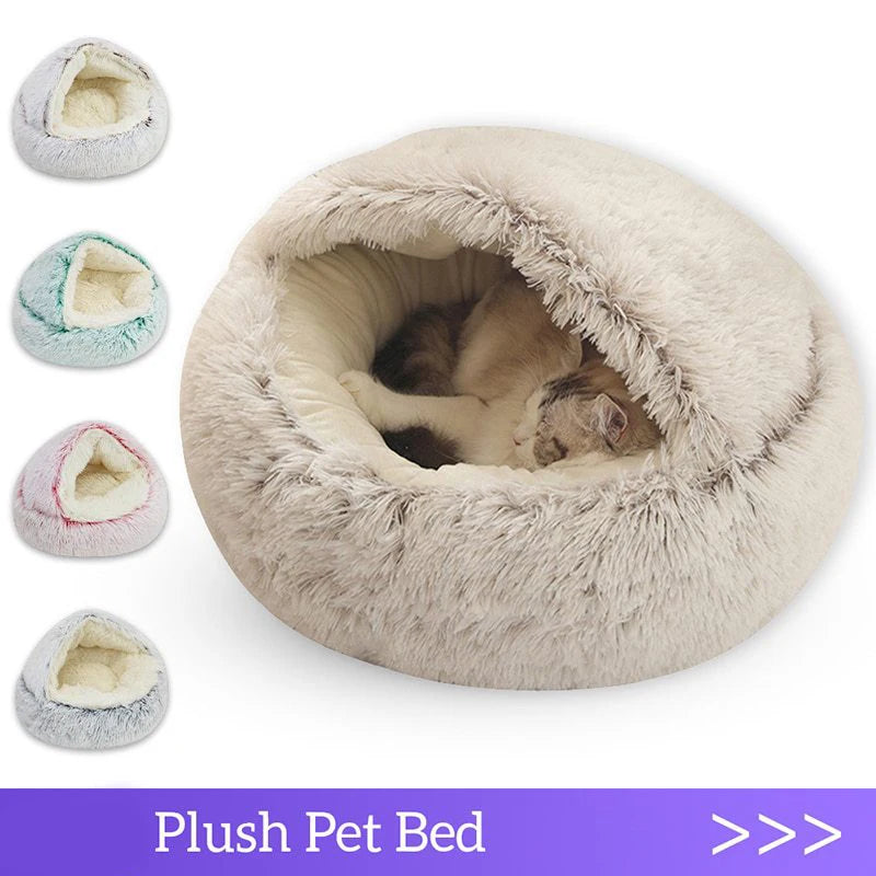 soft plush pet bed with cover