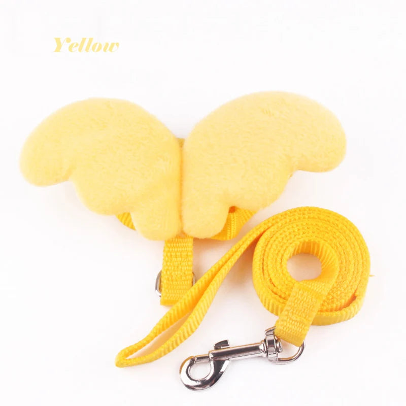 angel wings pet harness and leash set for cats