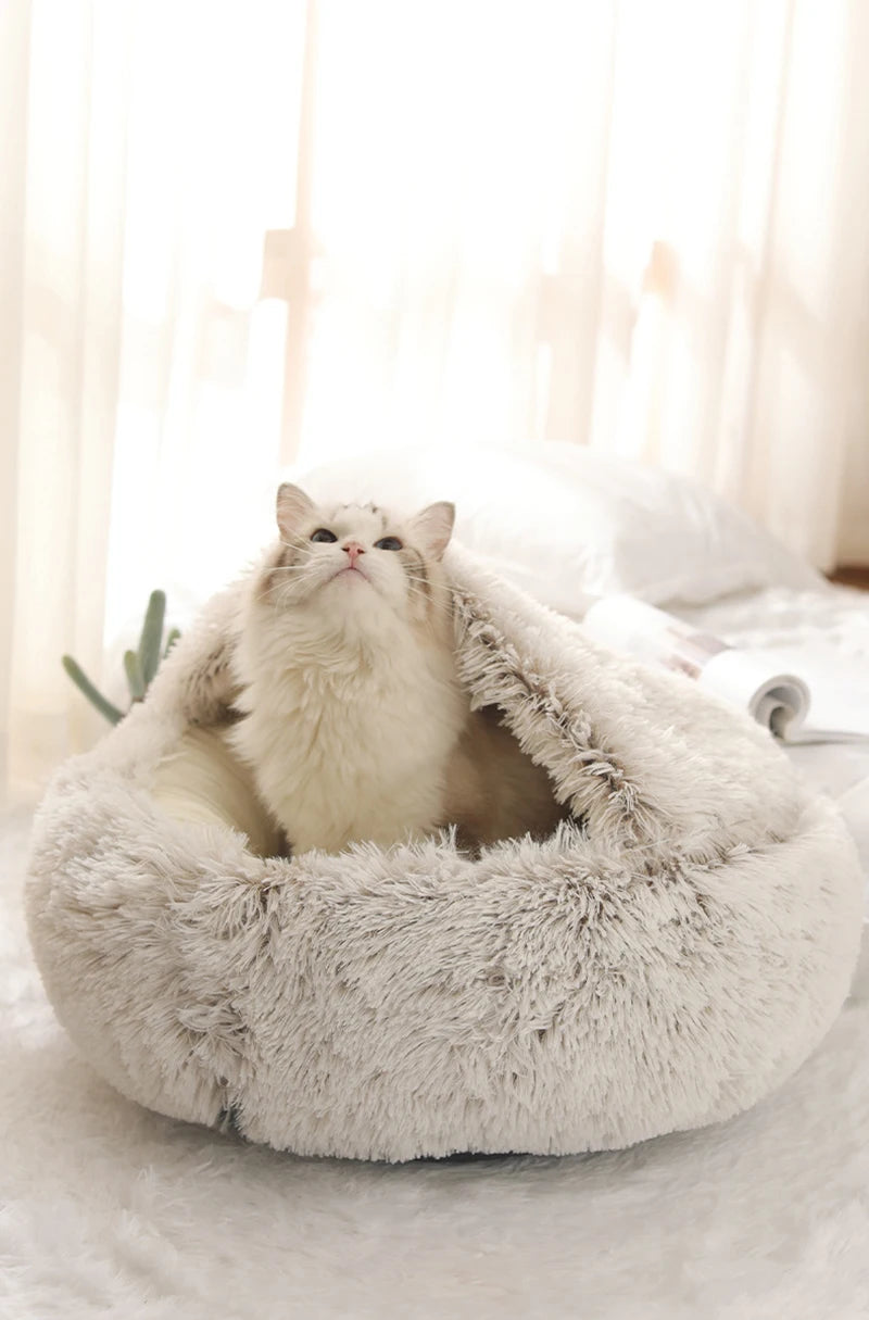 soft plush pet bed with cover