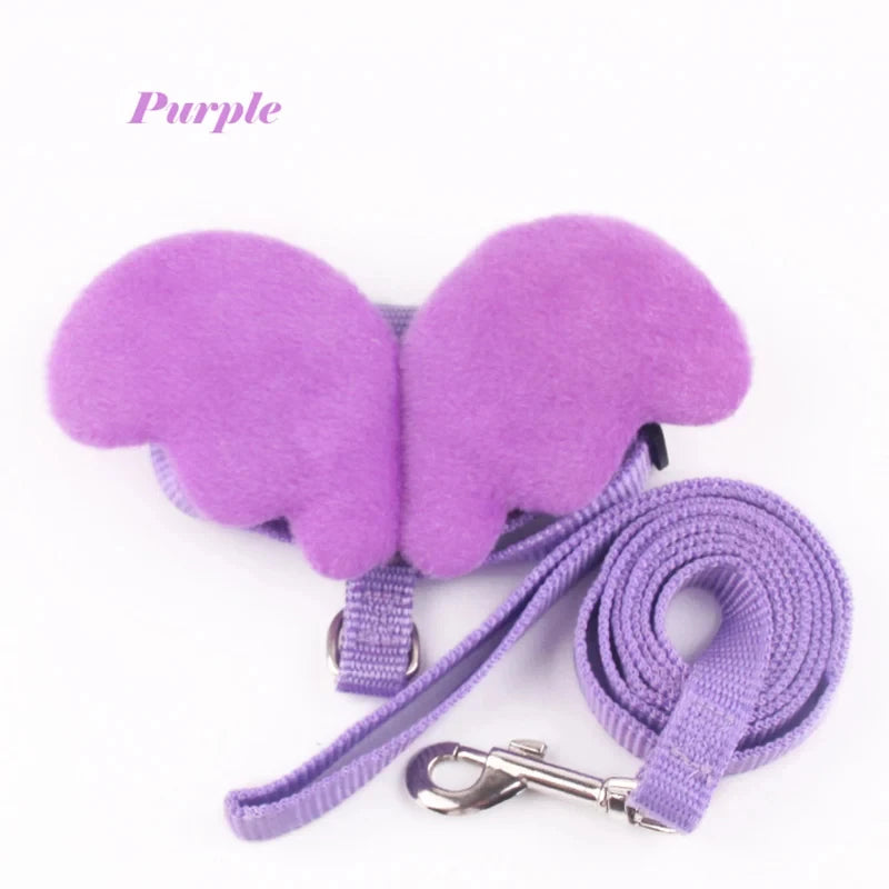 angel wings pet harness and leash set for cats