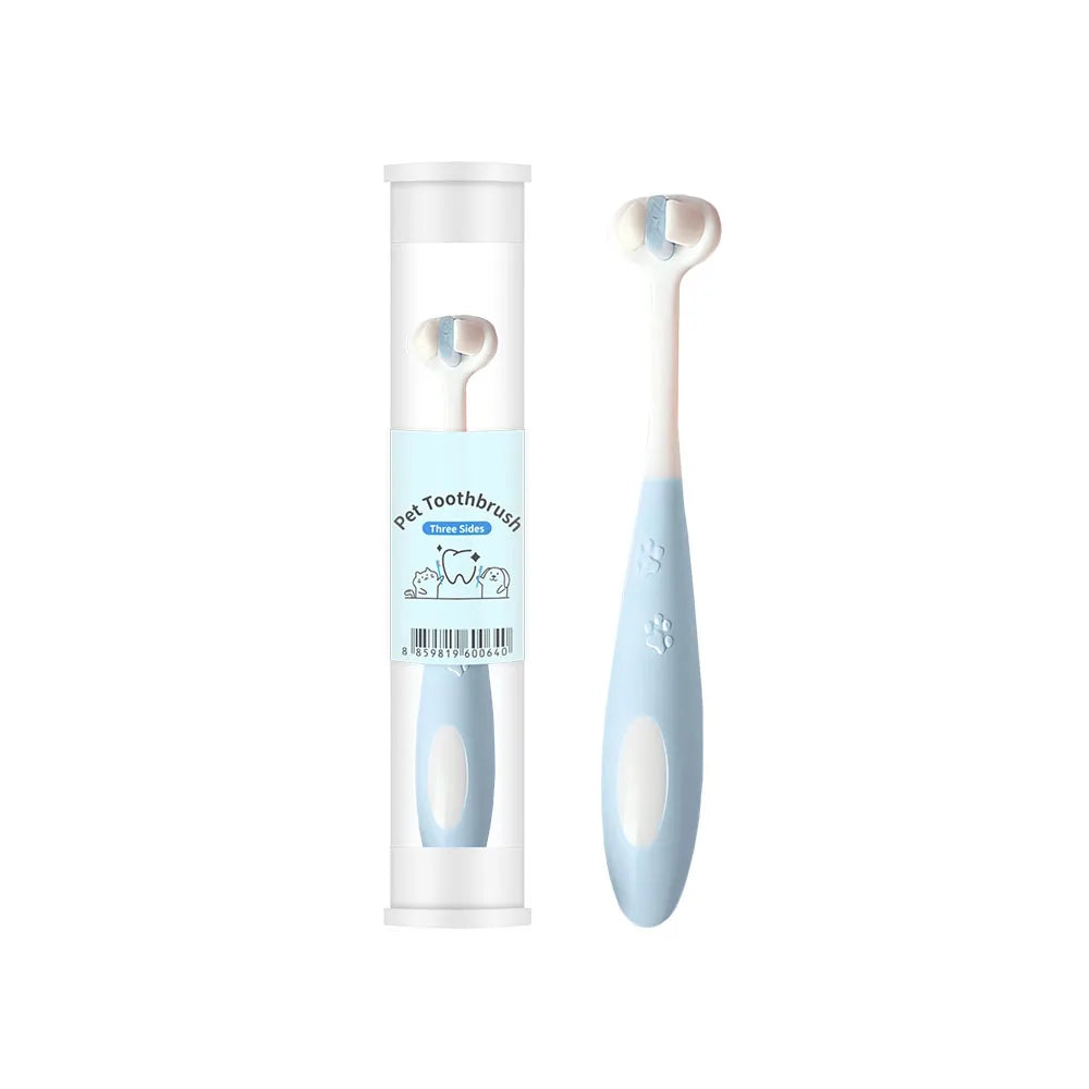 360 degree 3-sided tooth brush for pets