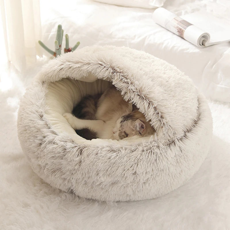 soft plush pet bed with cover