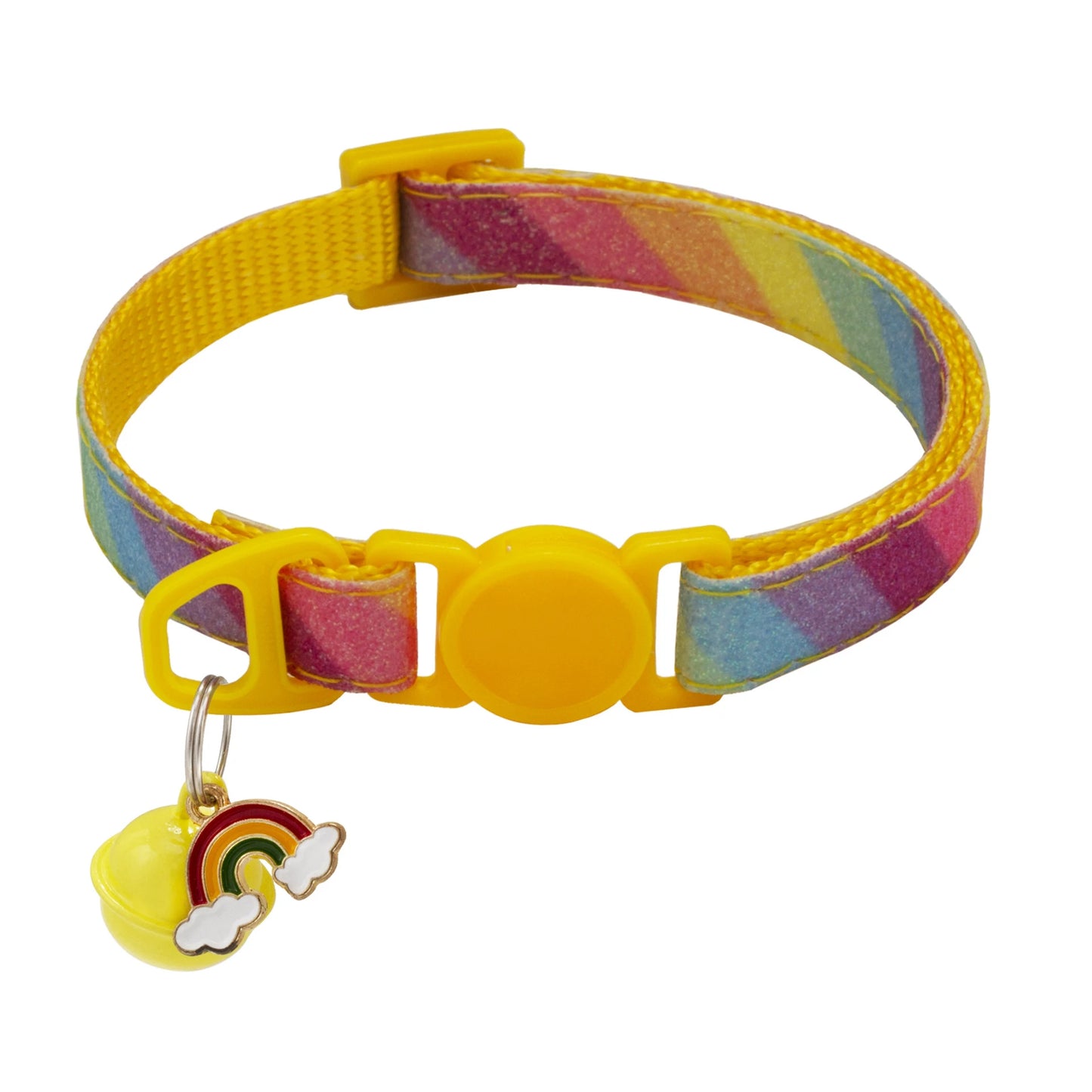 pet collar with bell cartoon rainbow