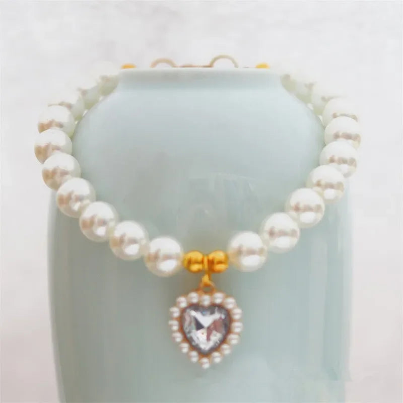 adjustable pet pearl necklace for cats