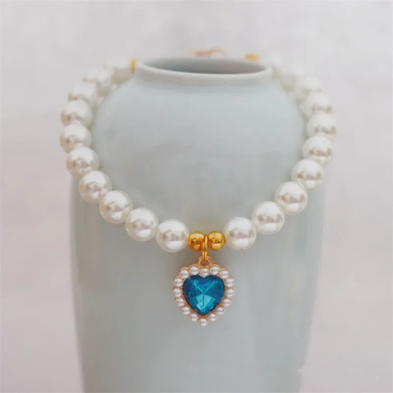 adjustable pet pearl necklace for cats