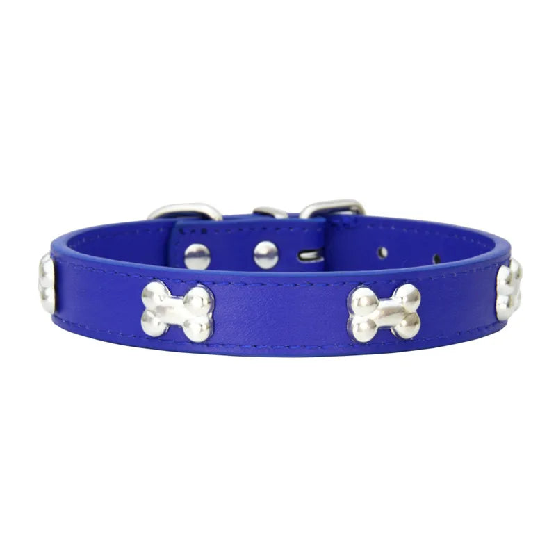 bone leather durable pet dog collars