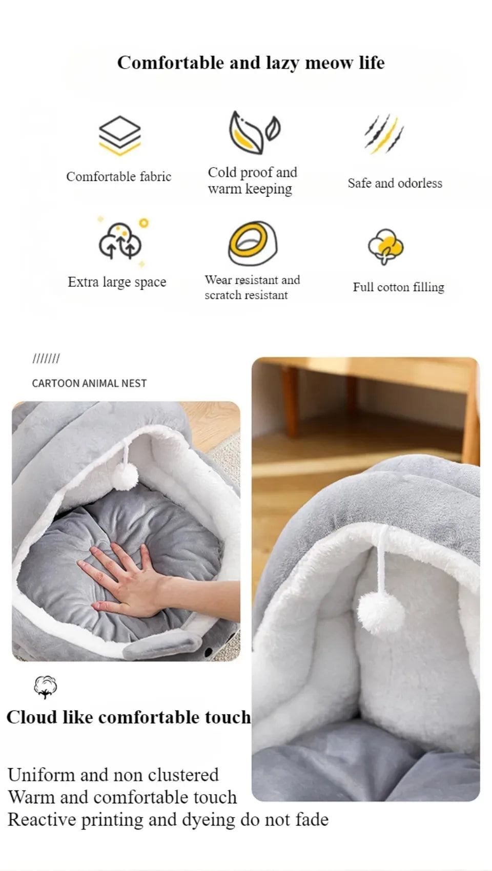 cartoon pet sleeping bed