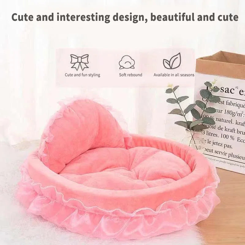 bow lace pet bed
