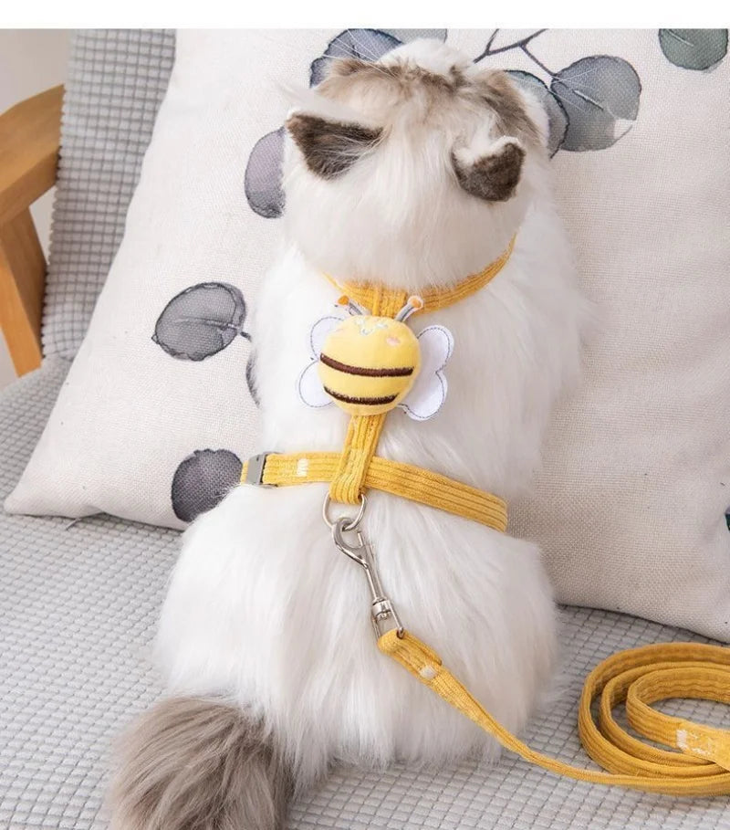 cute bee style pet harnesses and leash