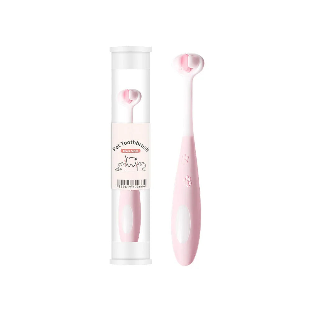 360 degree 3-sided tooth brush for pets