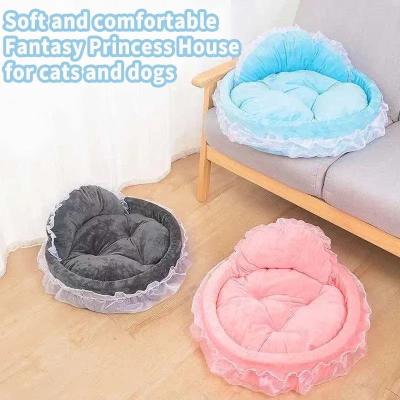 bow lace pet bed