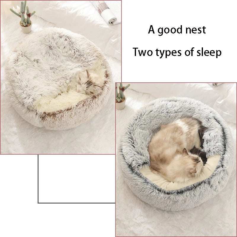 soft plush pet bed with cover