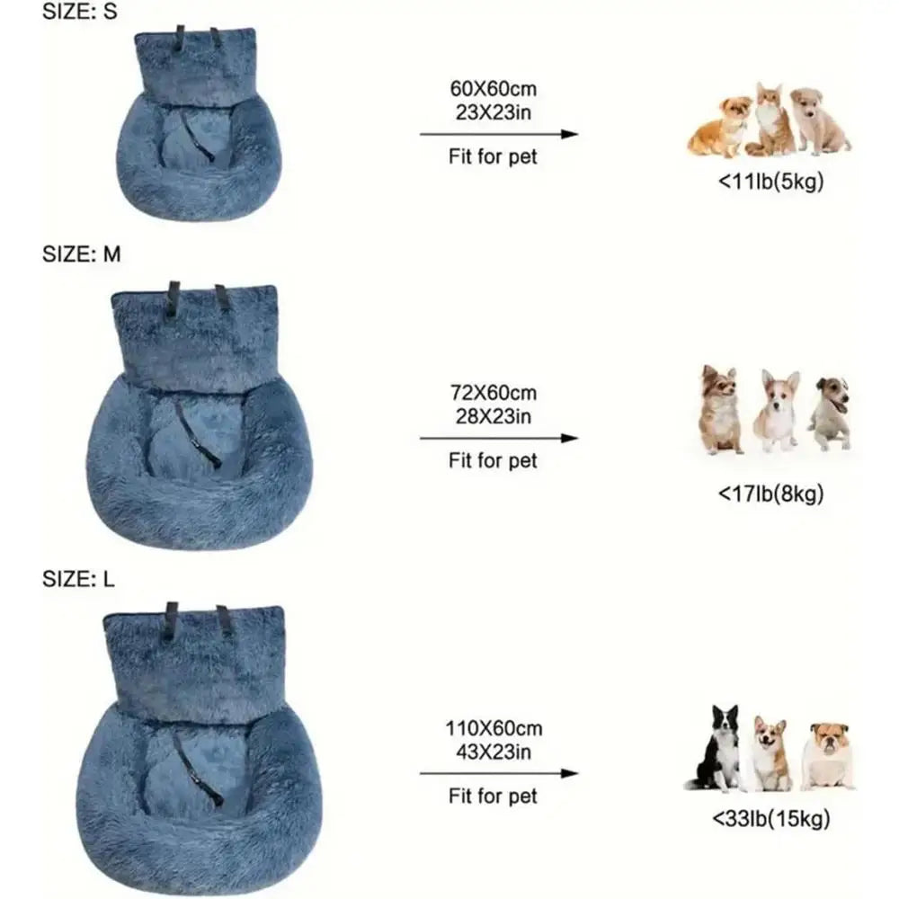 plush pet car seat bed