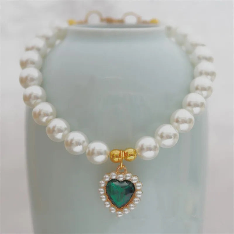 adjustable pet pearl necklace for cats