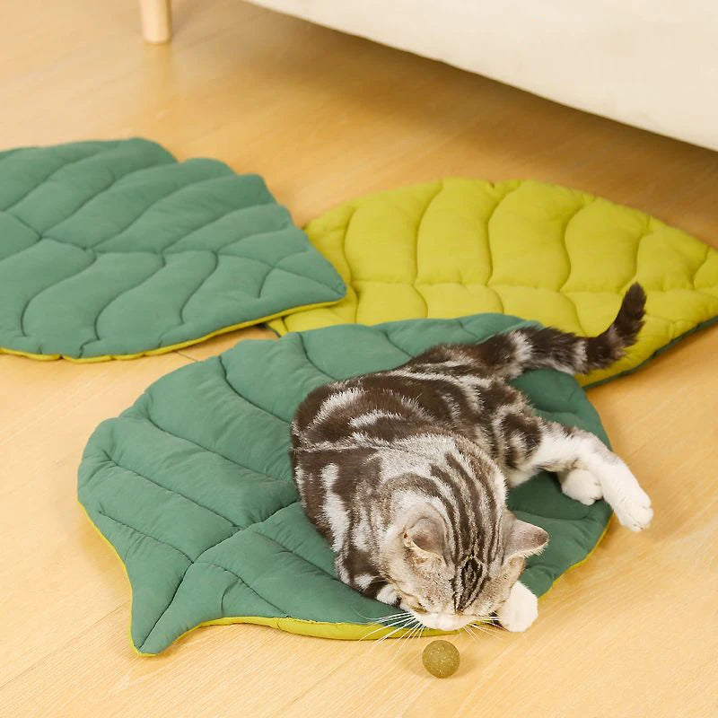 leaf shaped plush mat for pets