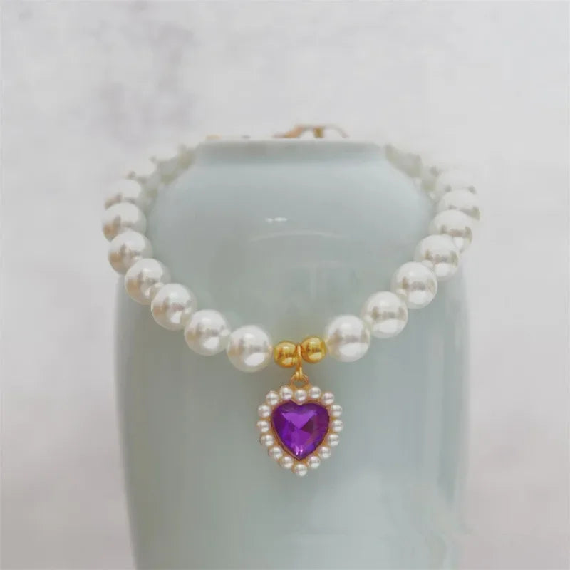 adjustable pet pearl necklace for cats