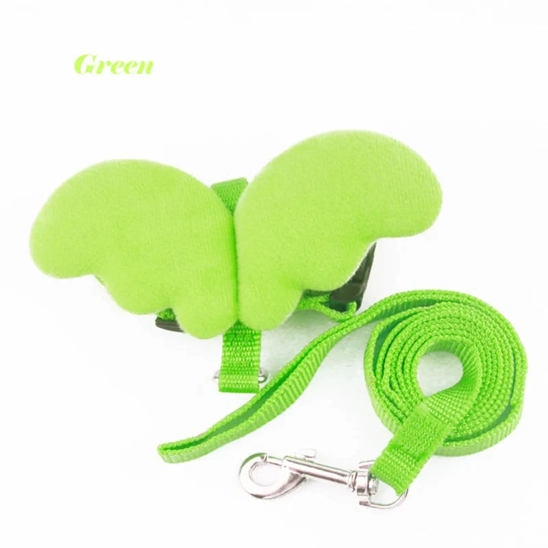 angel wings pet harness and leash set for cats