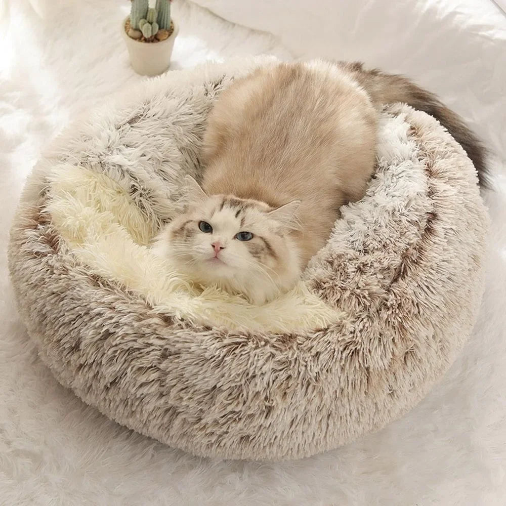 2 in 1 soft plush pet bed with cover