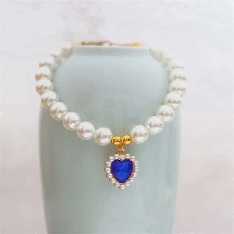 adjustable pet pearl necklace for cats