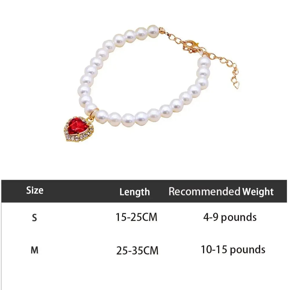 adjustable pearl jewellery collar for cats
