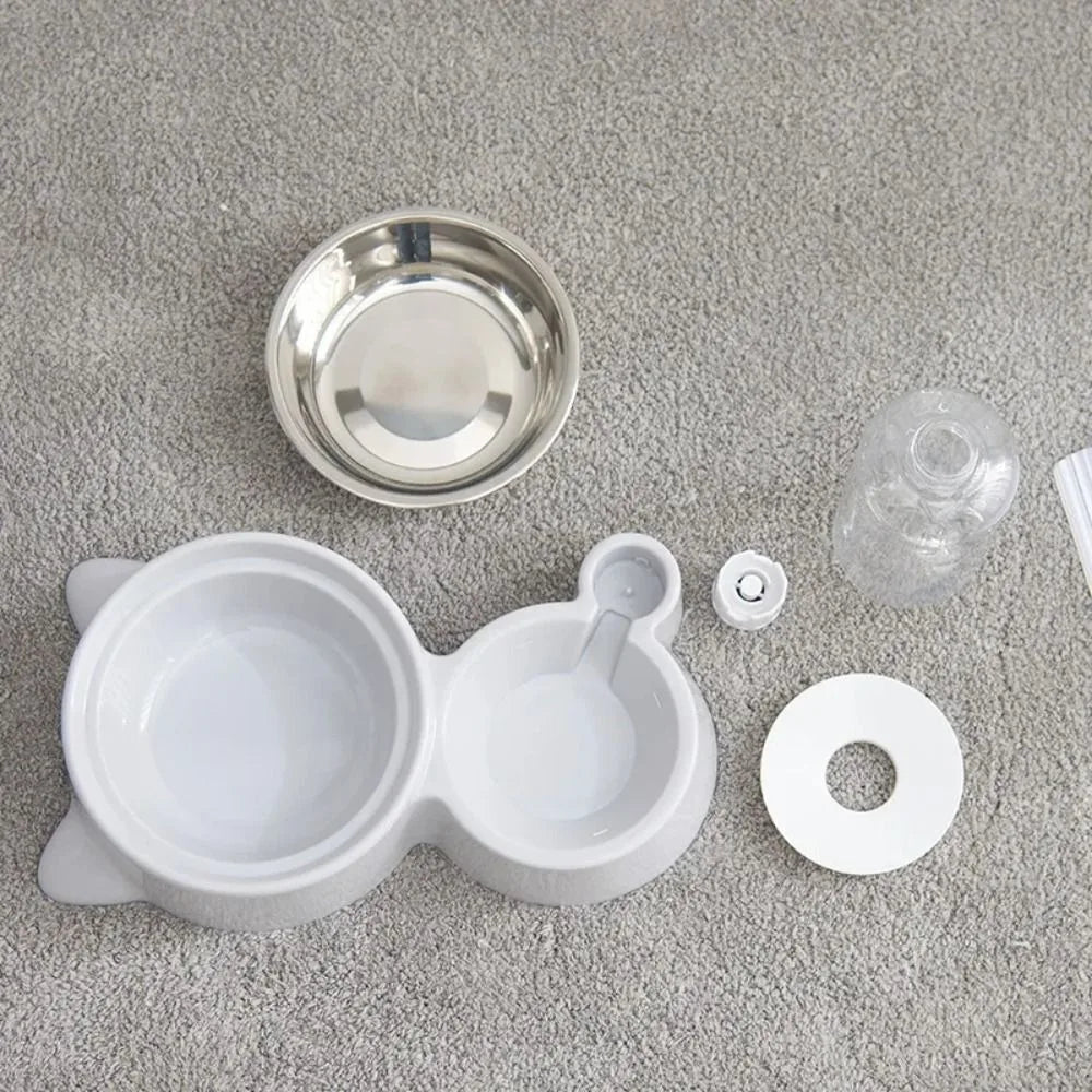 2-in-1 automatic water and food dispenser