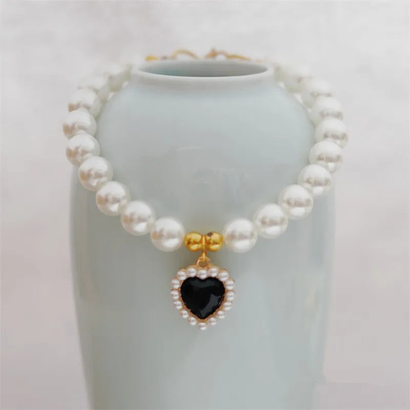 adjustable pet pearl necklace for cats