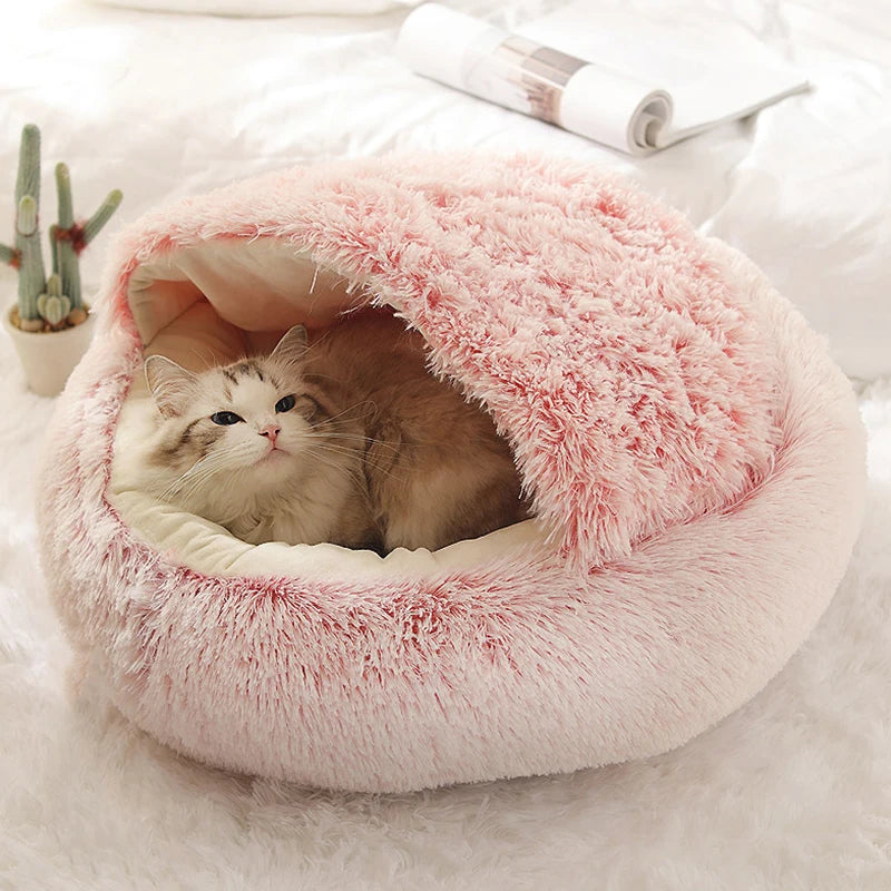 soft plush pet bed with cover