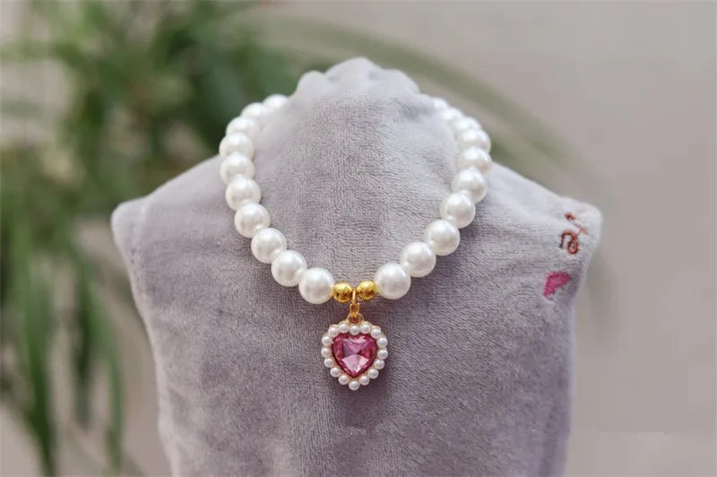 adjustable pet pearl necklace for cats