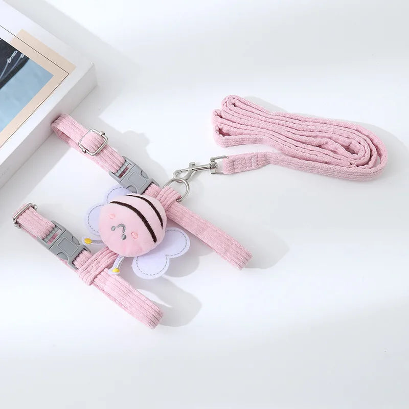 cute bee style pet harnesses and leash