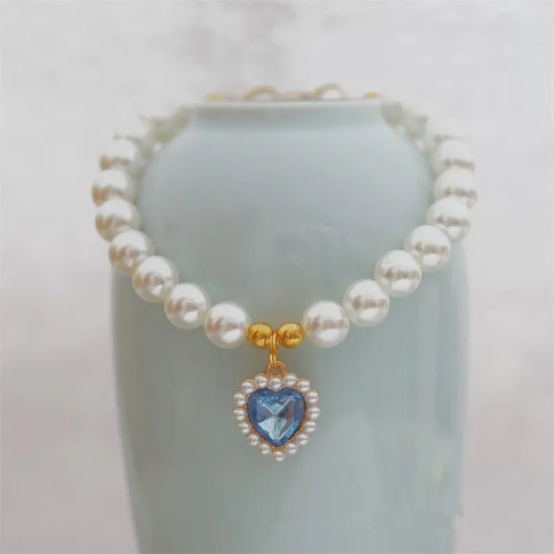 adjustable pet pearl necklace for cats