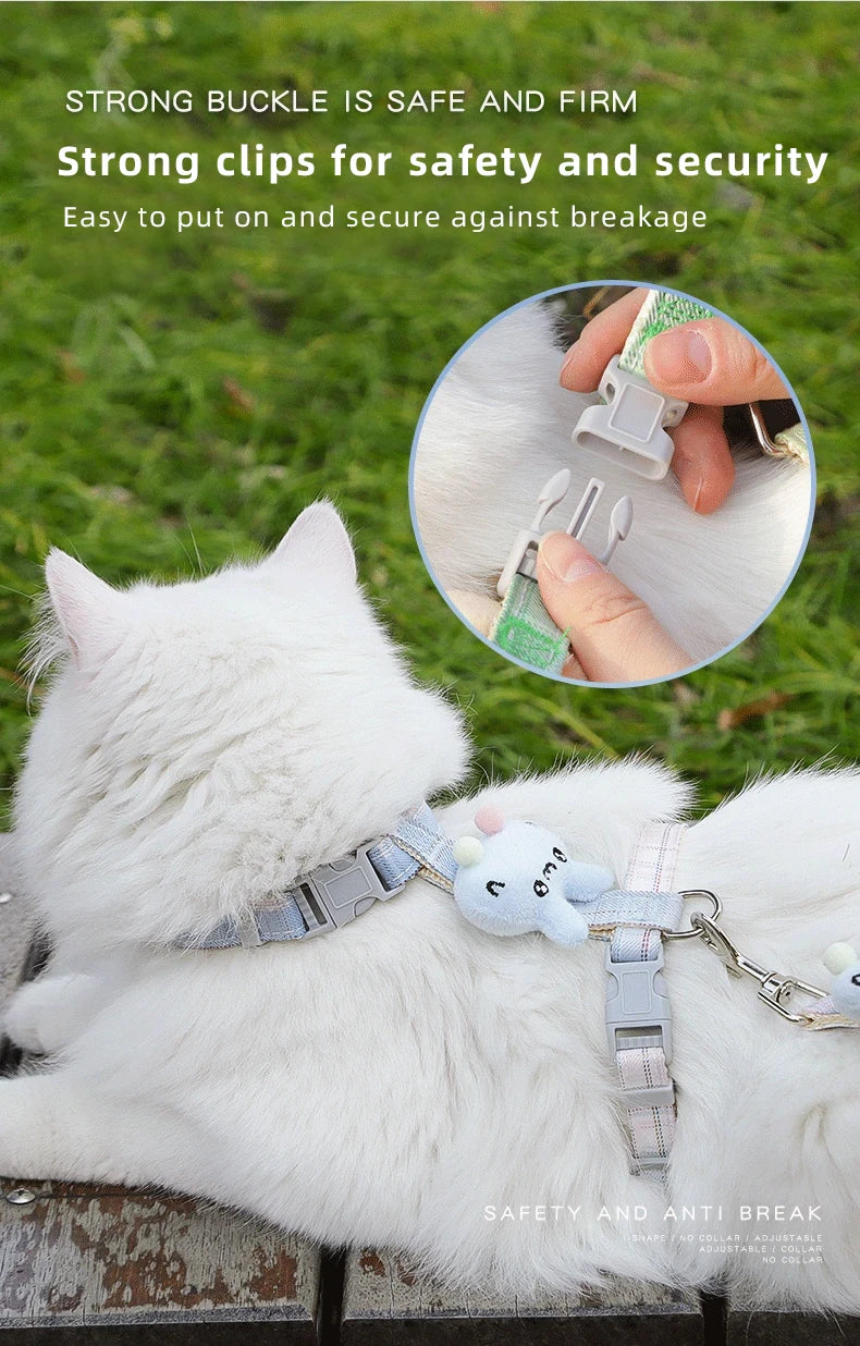 cat harness leash set