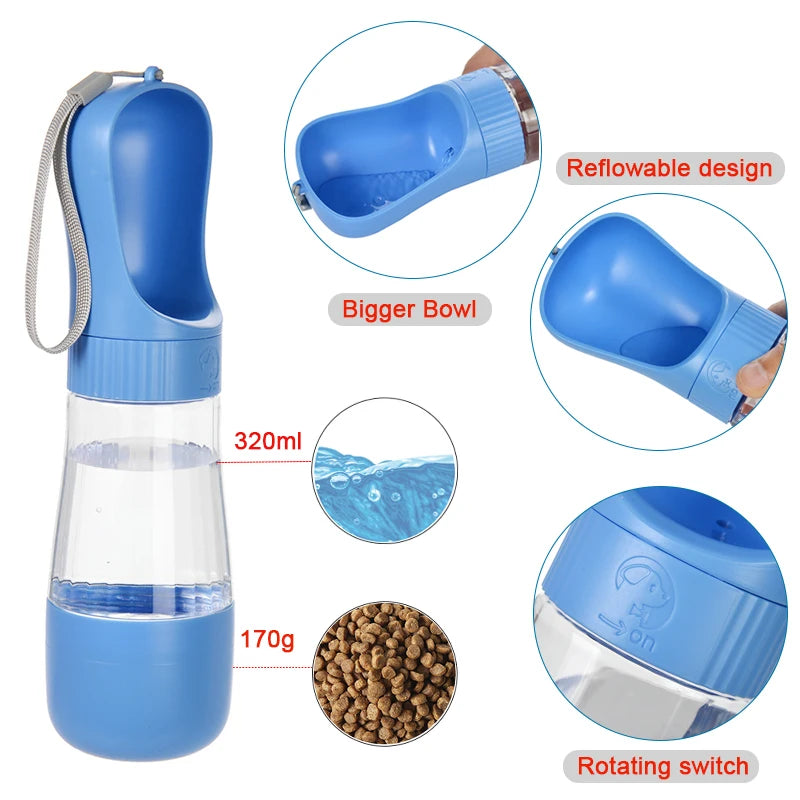 portable water bottle with food container