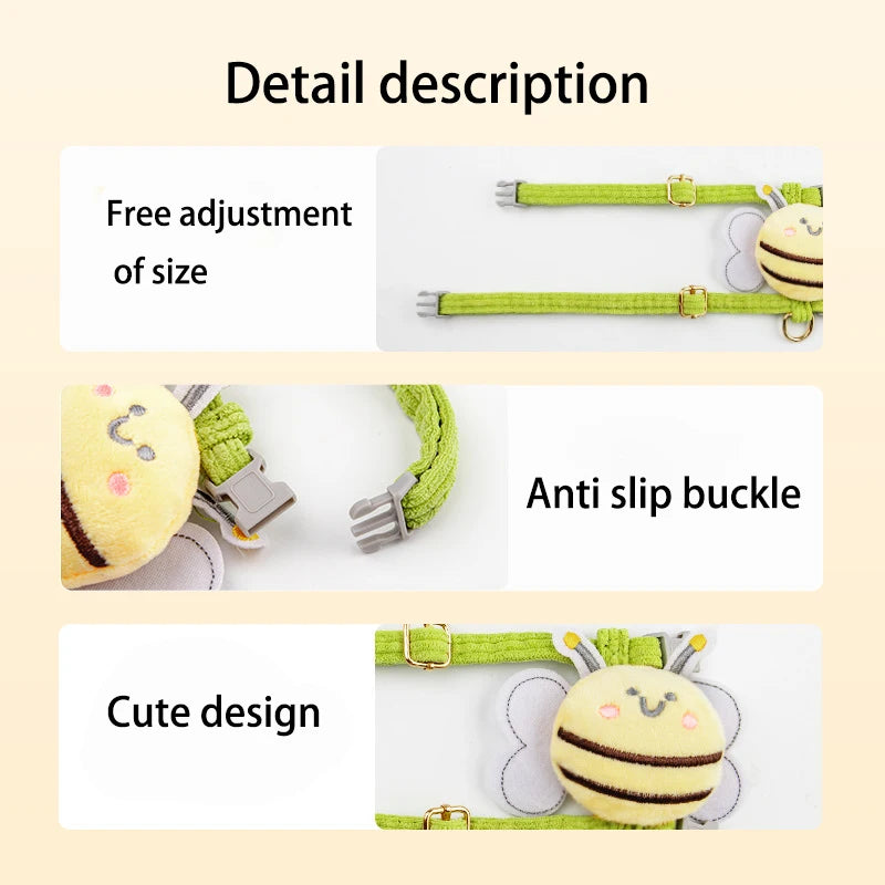 cute bee style pet harnesses and leash