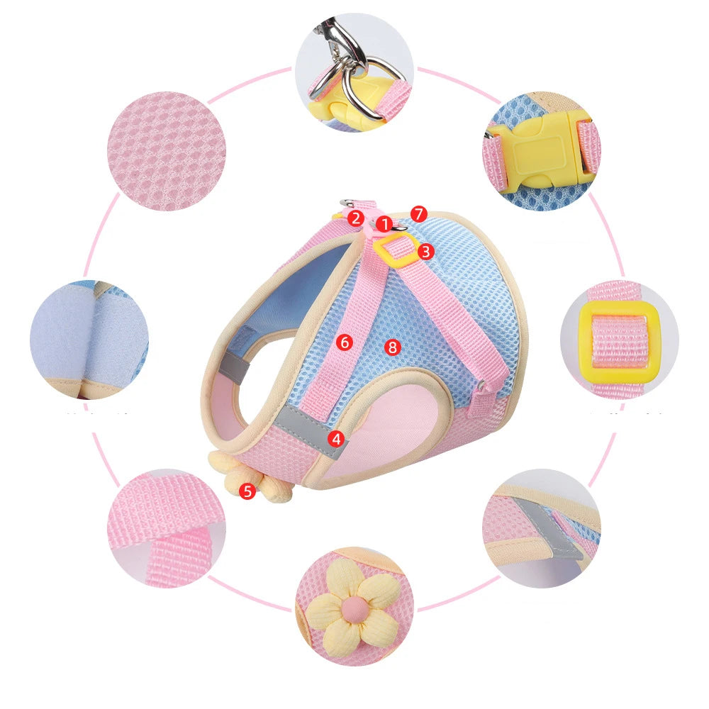 vest-style cat harness leash set
