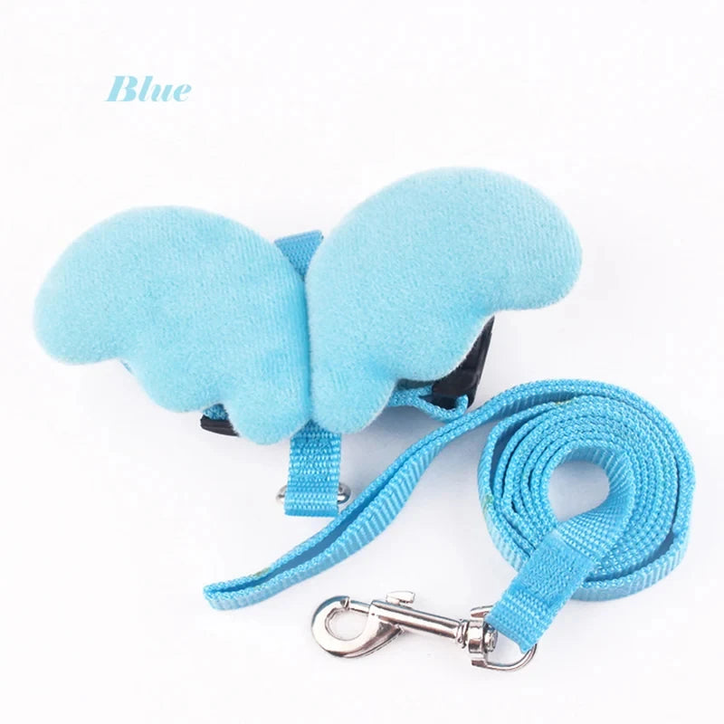 angel wings pet harness and leash set for cats