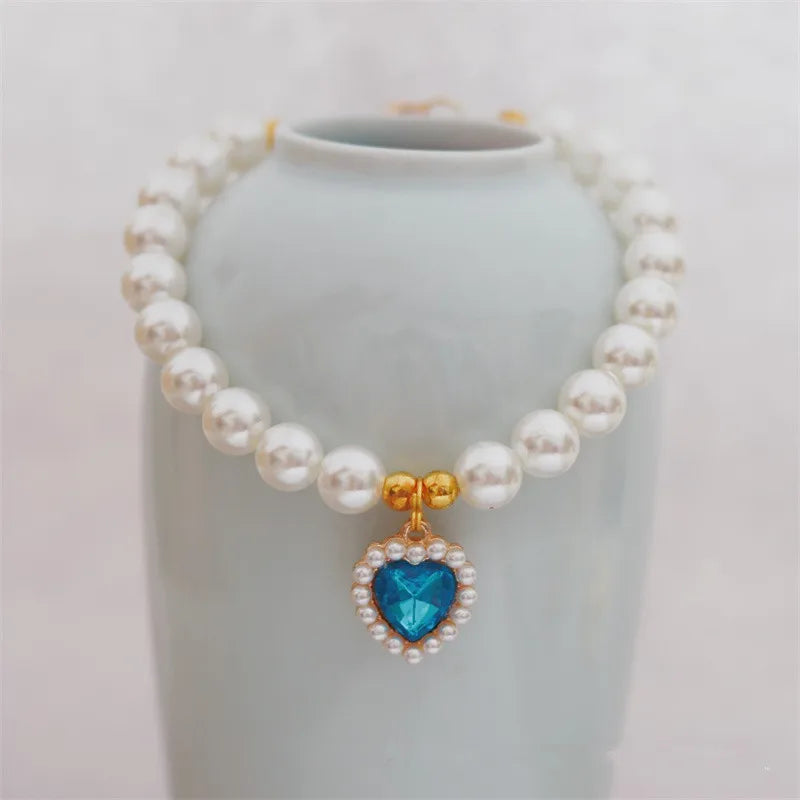 adjustable pet pearl necklace for cats