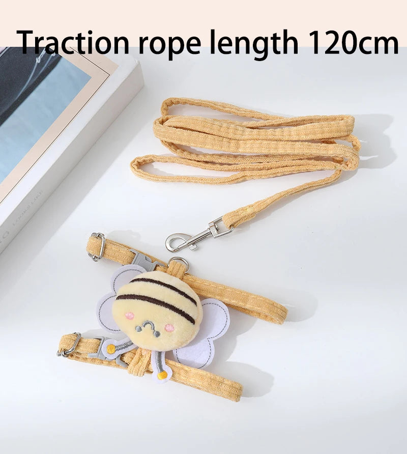 cute bee style pet harnesses and leash