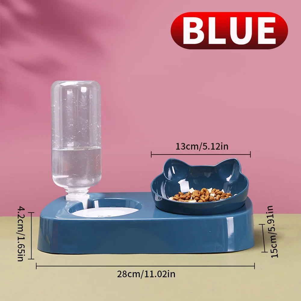 pet feeding bowl with automatic water dispenser