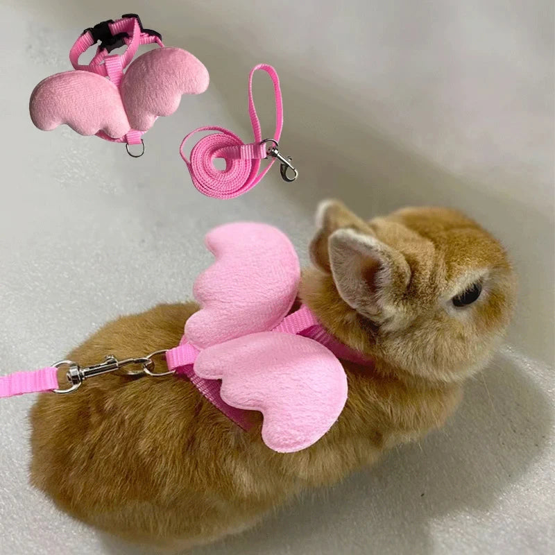 angel wings pet harness and leash set for cats