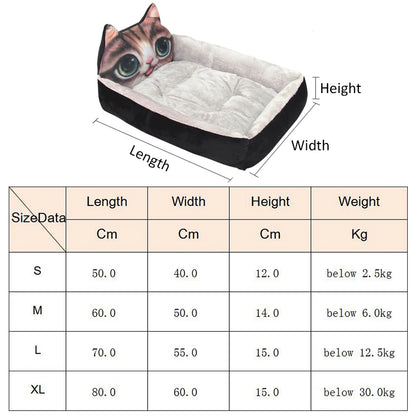 Washable Cartoon Pet Beds