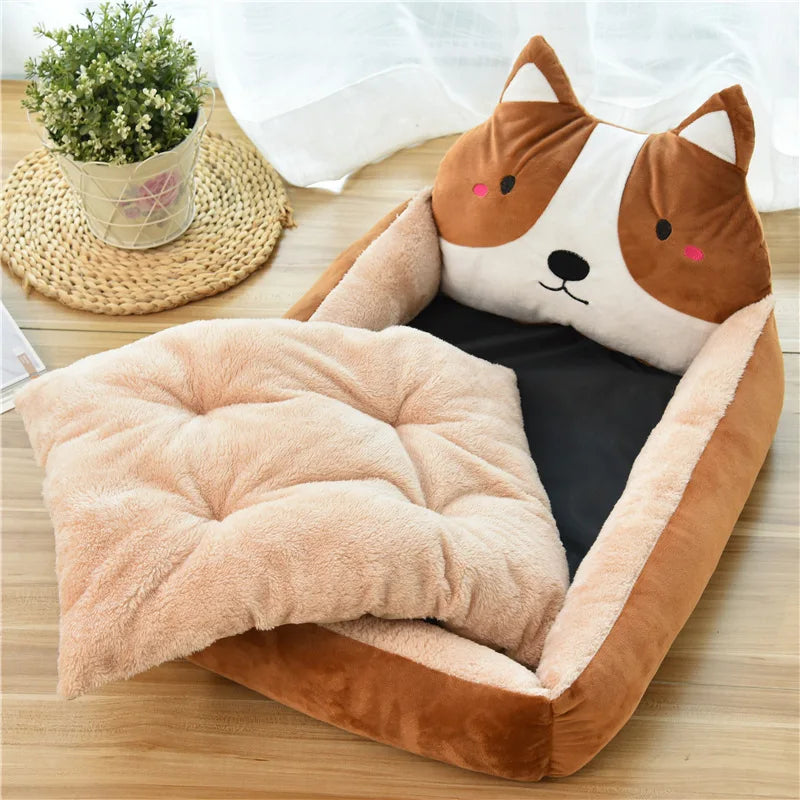 washable cartoon pet beds